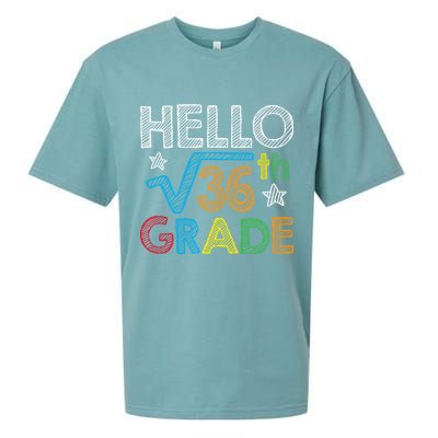 Hello Square Root 36 6th Grade Back To School Math Nerd Sueded Cloud Jersey T-Shirt