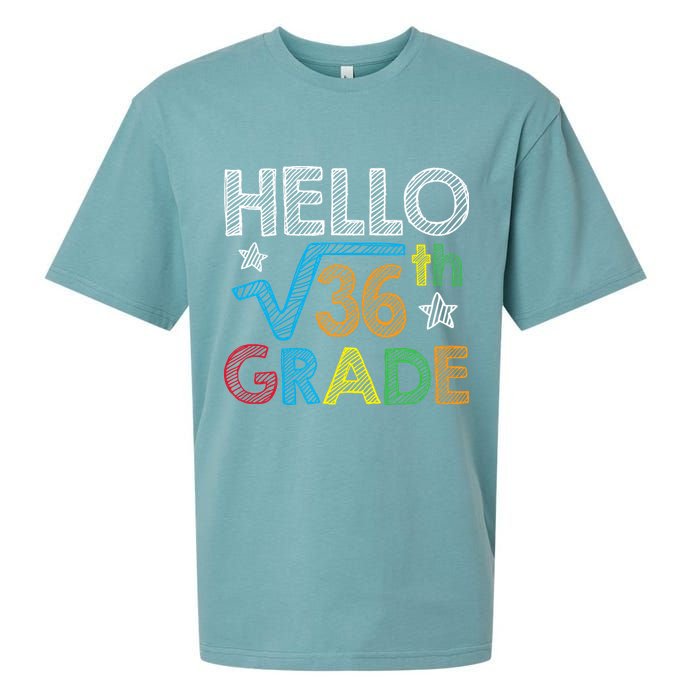 Hello Square Root 36 6th Grade Back To School Math Nerd Sueded Cloud Jersey T-Shirt