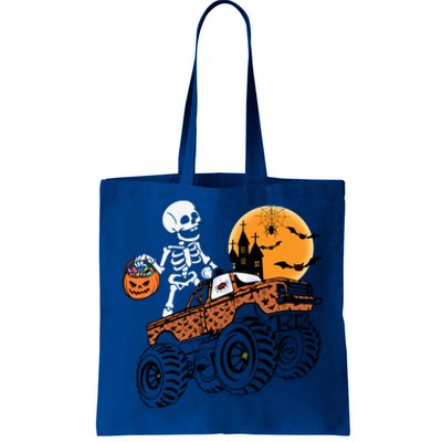 Halloween Skeleton Riding Monster Truck Gift Tote Bag