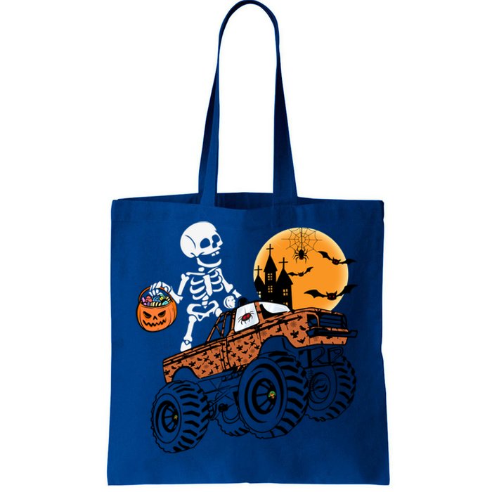 Halloween Skeleton Riding Monster Truck Gift Tote Bag