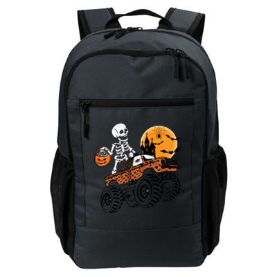 Halloween Skeleton Riding Monster Truck Gift Daily Commute Backpack