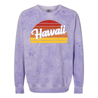 Hawaii Sunset Retro Vintage Colorblast Crewneck Sweatshirt