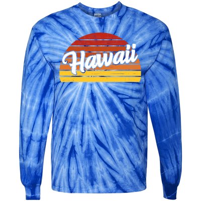 Hawaii Sunset Retro Vintage Tie-Dye Long Sleeve Shirt