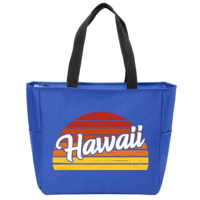 Hawaii Sunset Retro Vintage Zip Tote Bag