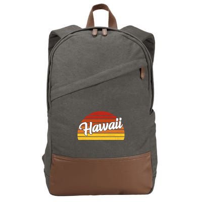 Hawaii Sunset Retro Vintage Cotton Canvas Backpack