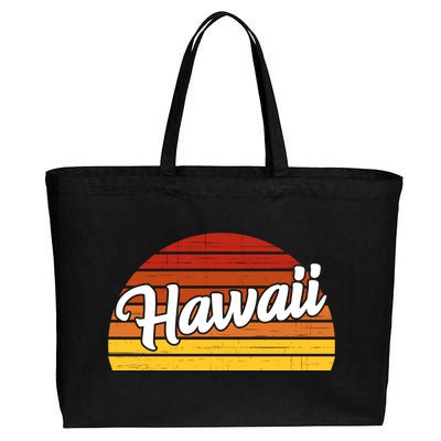 Hawaii Sunset Retro Vintage Cotton Canvas Jumbo Tote