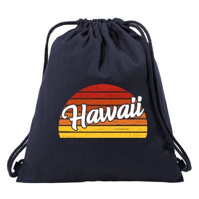 Hawaii Sunset Retro Vintage Drawstring Bag