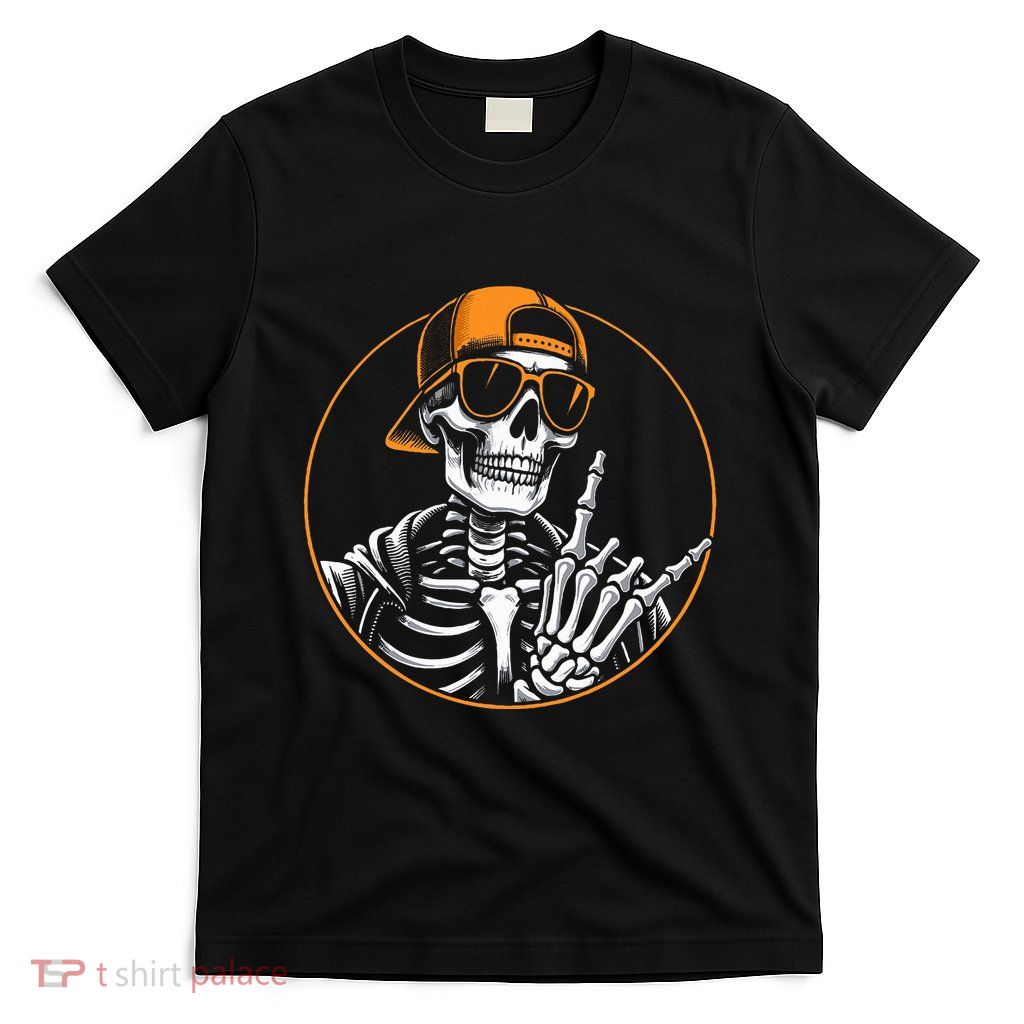 Halloween Skeleton Rock Hand Rocker T-Shirt