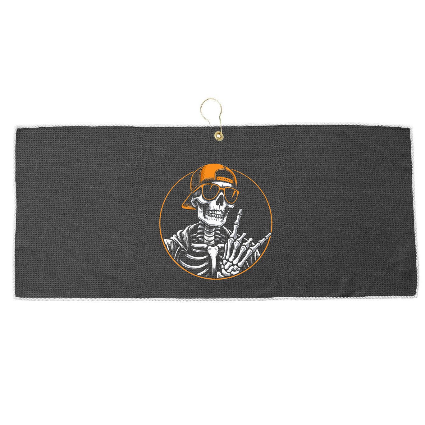 Halloween Skeleton Rock Hand Rocker Large Microfiber Waffle Golf Towel