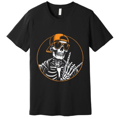 Halloween Skeleton Rock Hand Rocker Premium T-Shirt