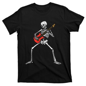 Halloween Skeleton Rocker Guitar Punk Rock Costume T-Shirt