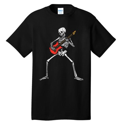 Halloween Skeleton Rocker Guitar Punk Rock Costume Tall T-Shirt