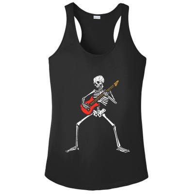 Halloween Skeleton Rocker Guitar Punk Rock Costume Ladies PosiCharge Competitor Racerback Tank
