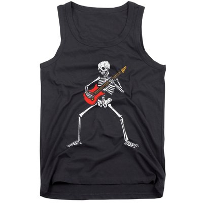 Halloween Skeleton Rocker Guitar Punk Rock Costume Tank Top
