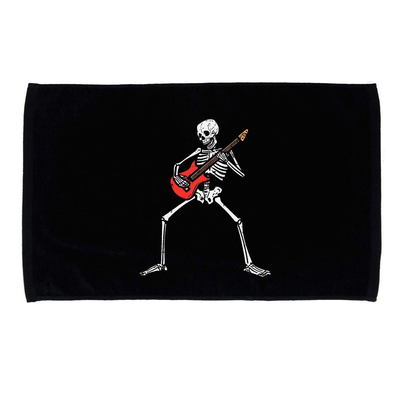 Halloween Skeleton Rocker Guitar Punk Rock Costume Microfiber Hand Towel