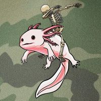 Halloween Skeleton Riding Axolotl Cute Legacy Tie Dye Trucker Hat