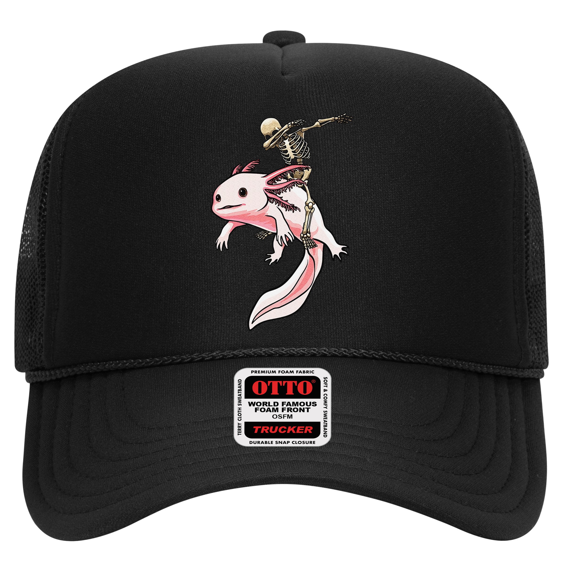 Halloween Skeleton Riding Axolotl Cute Hat