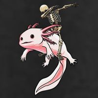 Halloween Skeleton Riding Axolotl Cute Hat