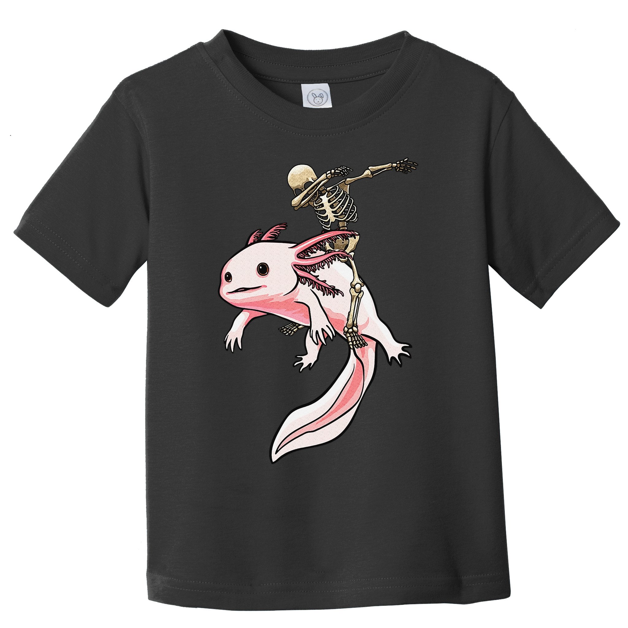 Halloween Skeleton Riding Axolotl Cute Toddler T-Shirt