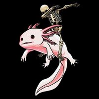 Halloween Skeleton Riding Axolotl Cute Zip Tote Bag