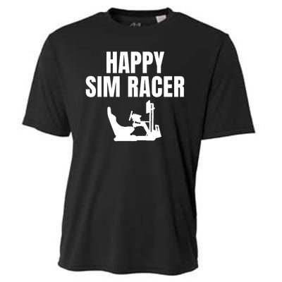 Happy Sim Racer Fun Esport Car Racing Sim Funny Sim Racer Sim Racing Cockpit Cooling Performance Crew T-Shirt