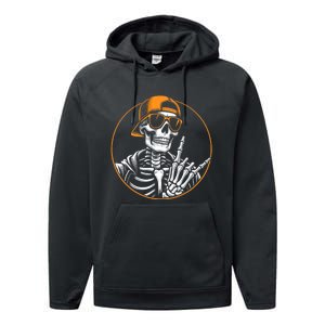 Halloween Skeleton Rock Hand Rocker Rock Music Performance Fleece Hoodie