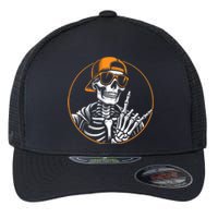 Halloween Skeleton Rock Hand Rocker Rock Music Flexfit Unipanel Trucker Cap