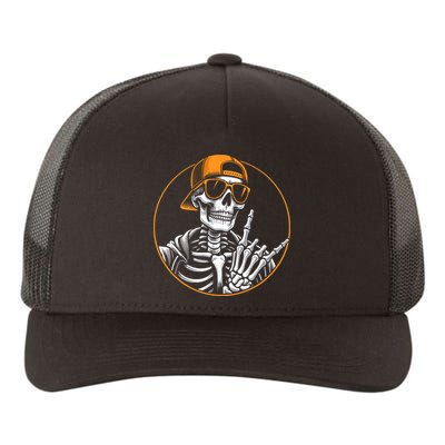 Halloween Skeleton Rock Hand Rocker Rock Music Yupoong Adult 5-Panel Trucker Hat