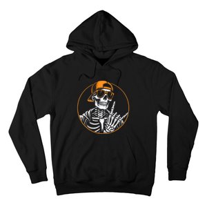 Halloween Skeleton Rock Hand Rocker Rock Music Hoodie