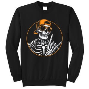 Halloween Skeleton Rock Hand Rocker Rock Music Sweatshirt