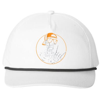 Halloween Skeleton Rock Hand Rocker Rock Music Snapback Five-Panel Rope Hat