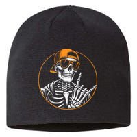 Halloween Skeleton Rock Hand Rocker Rock Music Sustainable Beanie