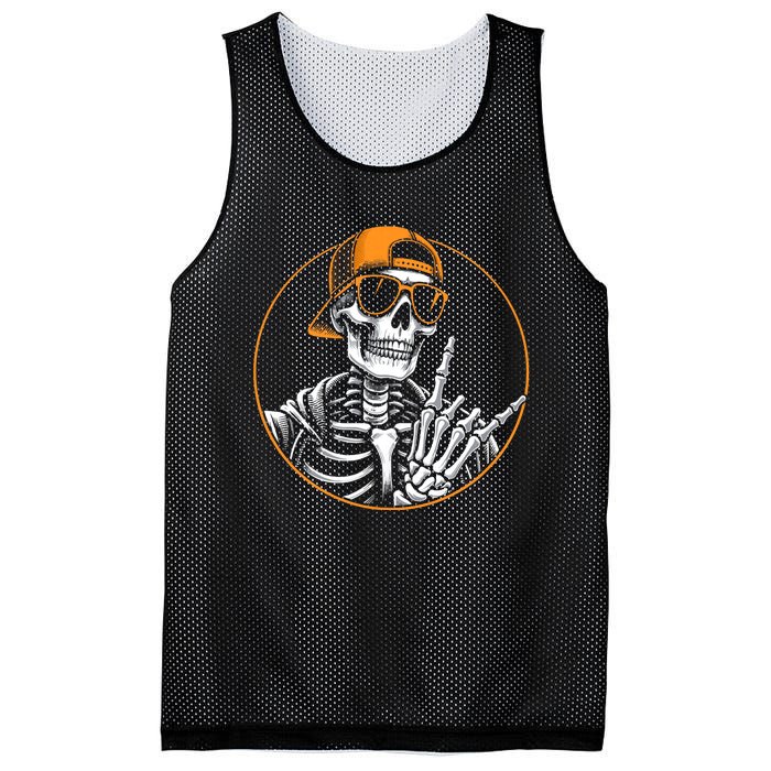 Halloween Skeleton Rock Hand Rocker Rock Music Mesh Reversible Basketball Jersey Tank