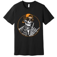 Halloween Skeleton Rock Hand Rocker Rock Music Premium T-Shirt