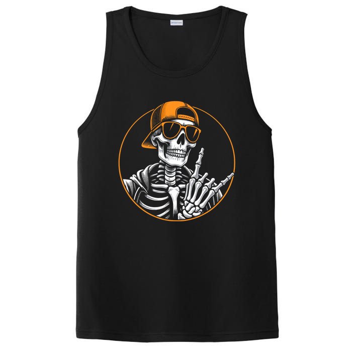 Halloween Skeleton Rock Hand Rocker Rock Music PosiCharge Competitor Tank