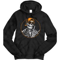 Halloween Skeleton Rock Hand Rocker Rock Music Tie Dye Hoodie