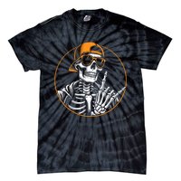 Halloween Skeleton Rock Hand Rocker Rock Music Tie-Dye T-Shirt