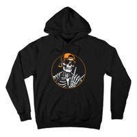 Halloween Skeleton Rock Hand Rocker Rock Music Tall Hoodie