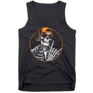 Halloween Skeleton Rock Hand Rocker Rock Music Tank Top