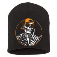 Halloween Skeleton Rock Hand Rocker Rock Music Short Acrylic Beanie