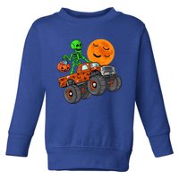 Halloween Skeleton Riding Monster Truck Gift Toddler Sweatshirt