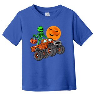 Halloween Skeleton Riding Monster Truck Gift Toddler T-Shirt