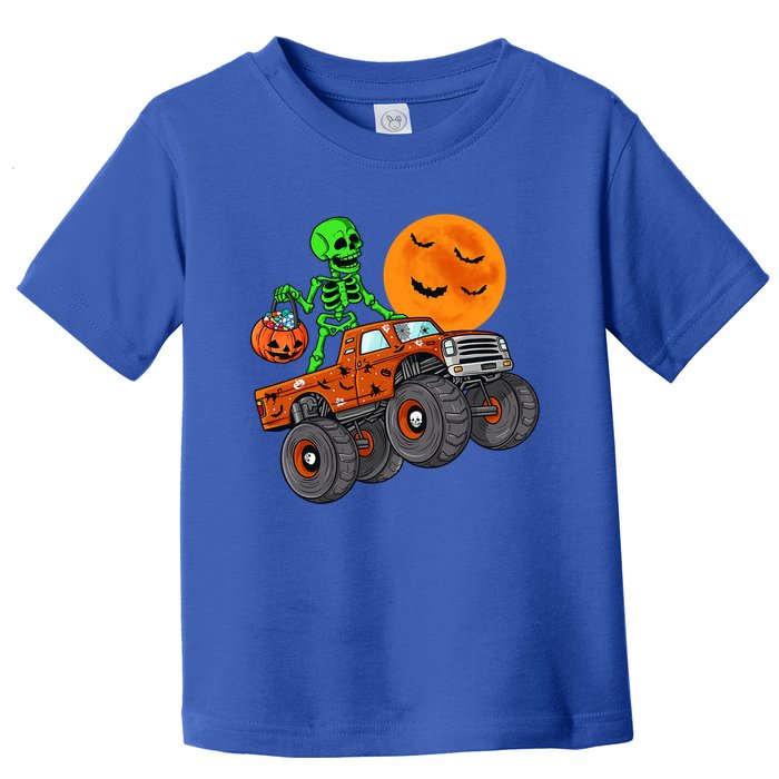 Halloween Skeleton Riding Monster Truck Gift Toddler T-Shirt