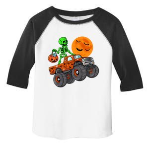 Halloween Skeleton Riding Monster Truck Gift Toddler Fine Jersey T-Shirt