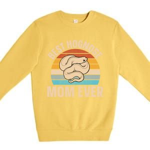 Hognose Snake Reptile Retro Best Hognose Mom Ever Gift Premium Crewneck Sweatshirt