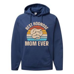 Hognose Snake Reptile Retro Best Hognose Mom Ever Gift Performance Fleece Hoodie