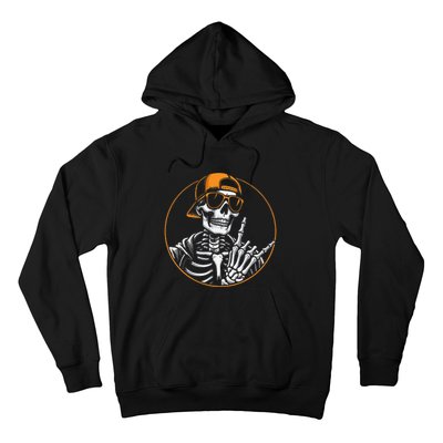 Halloween Skeleton Rock Hand Rocker Hoodie