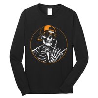 Halloween Skeleton Rock Hand Rocker Long Sleeve Shirt