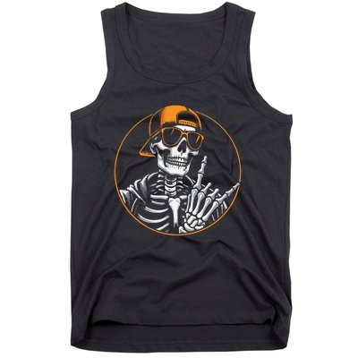 Halloween Skeleton Rock Hand Rocker Tank Top