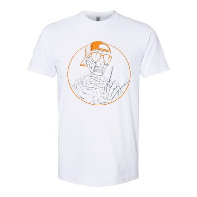 Halloween Skeleton Rock Hand Rocker Softstyle CVC T-Shirt